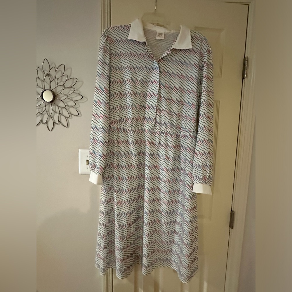 Vintage Multicolor Dress, made in Paris, France, size 48 (US 16)